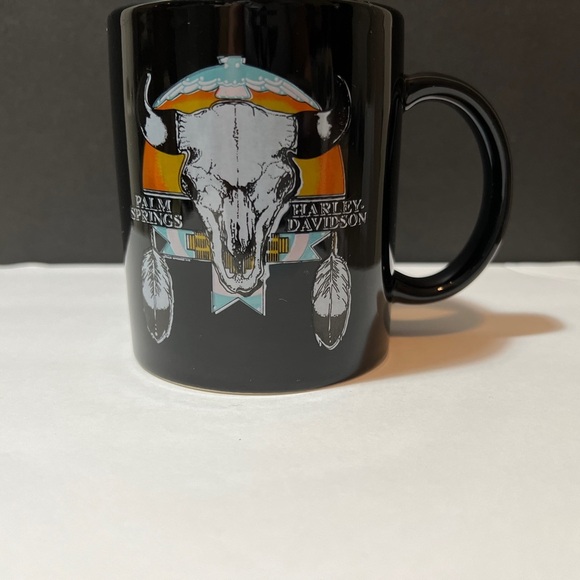 Harley Davidson Coffee Mug Palm Springs Black Western Theme Bull - Picture 1 of 10
